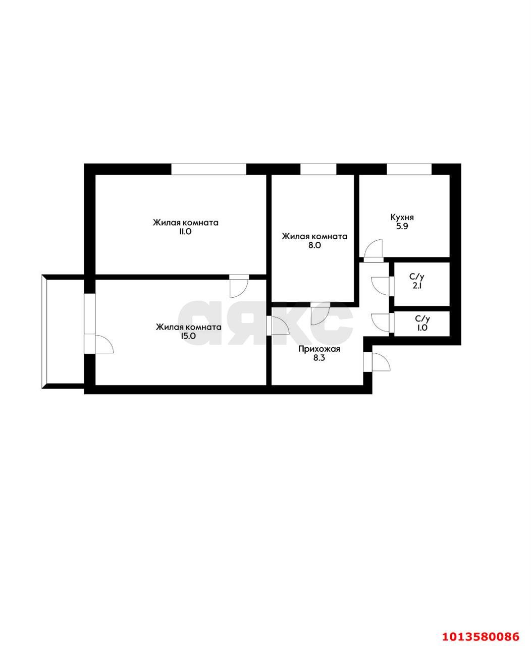 Фото №10: 3-комнатная квартира 51 м² - Краснодар, Фестивальный, ул. имени Тургенева, 130