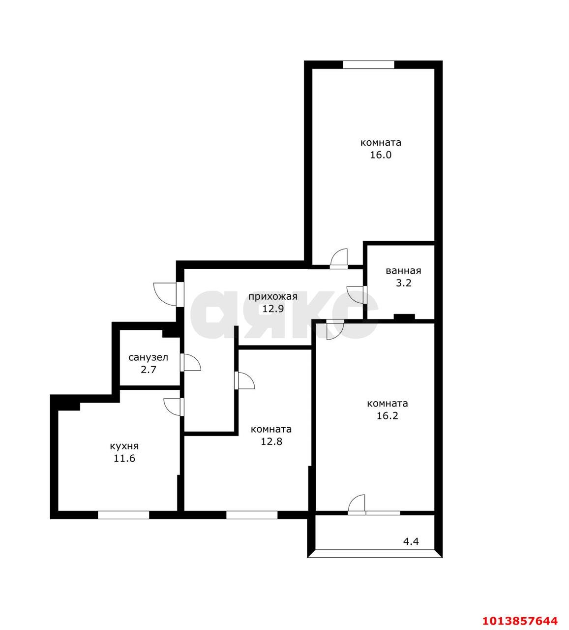 Фото №3: 3-комнатная квартира 85 м² - Краснодар, жилой комплекс Отрада, ул. имени Валерия Вишневецкого, 13