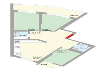 Фото №3: 3-комнатная квартира 110 м² - Краснодар, мкр. жилой комплекс Видный, ул. Командорская, 3к2