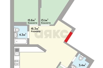 Фото №3: 3-комнатная квартира 110 м² - Краснодар, мкр. жилой комплекс Видный, ул. Командорская, 3к2