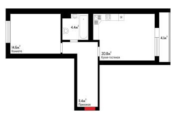 Фото №3: 1-комнатная квартира 57 м² - Краснодар, мкр. Почтовый, ул. Артезианская, 2