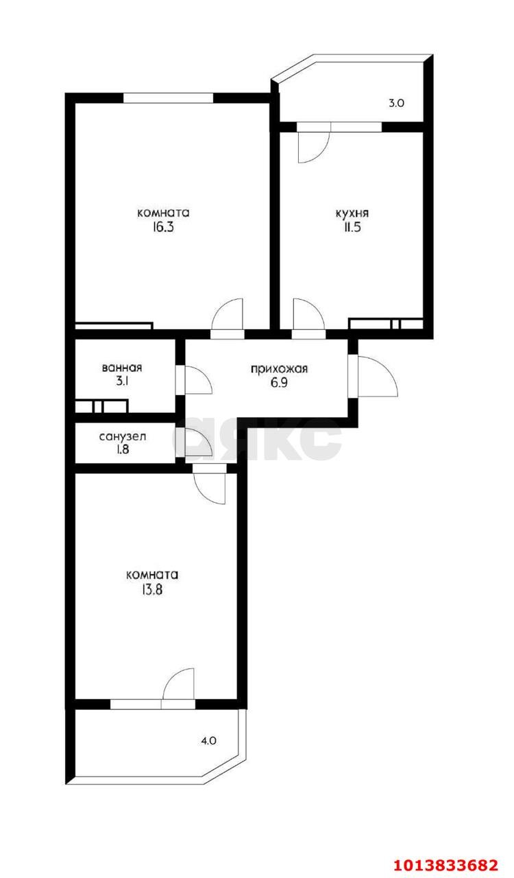 Фото №1: 2-комнатная квартира 58 м² - Краснодар, Достояние, ул. Григория Булгакова, 10