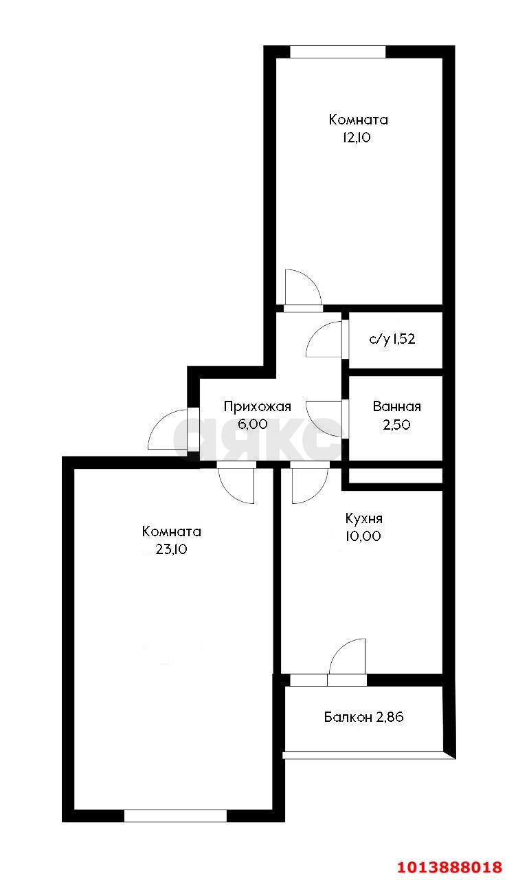 Фото №15: 2-комнатная квартира 54 м² - Новая Адыгея, жилой комплекс Мега-Победа, ул. Береговая, 3к13