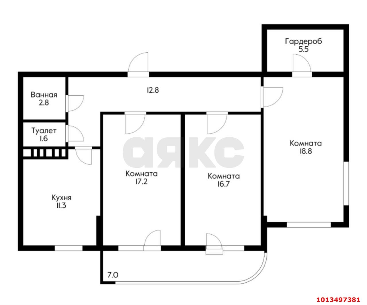 Фото №5: 3-комнатная квартира 93 м² - Краснодар, жилой комплекс Фреш, ул. имени Валерия Гассия, 4/7к2