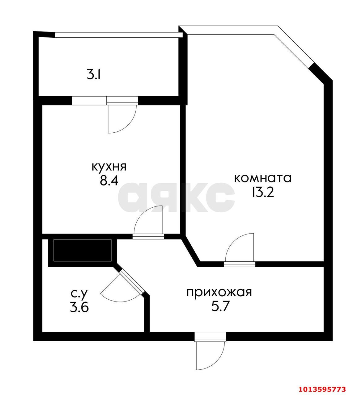 Фото №5: 1-комнатная квартира 30 м² - Новая Адыгея, жилой комплекс Мега-Победа, ул. Береговая, 3к18