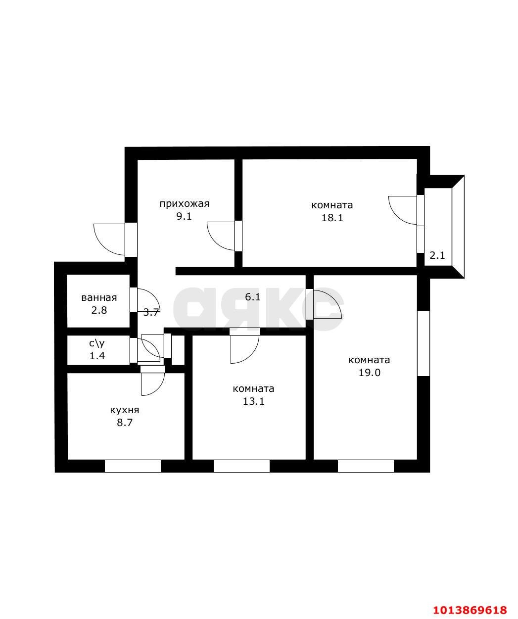 Фото №19: 3-комнатная квартира 82 м² - Краснодар, ул. Красная, 137