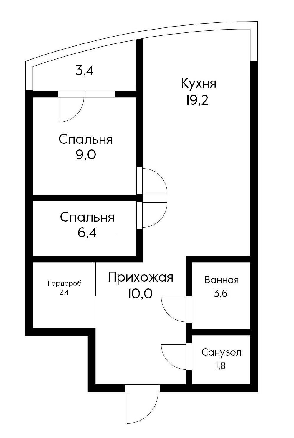 Фото №14: 2-комнатная квартира 47 м² - Краснодар, Центральный внутригородской округ, Дубинка, жилой комплекс Радонеж, мкр. Черёмушки, ул. Вишняковой, 1/23к2