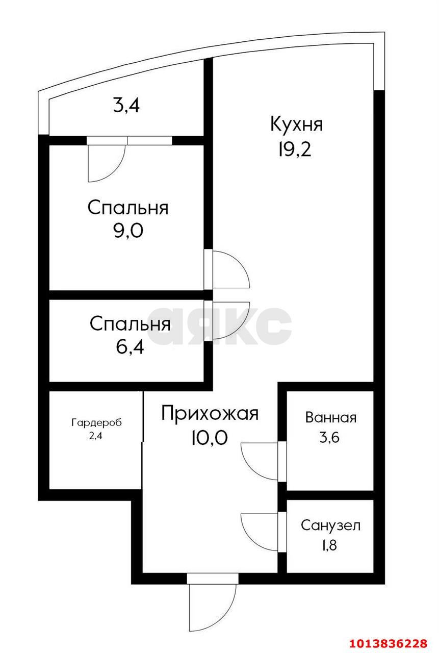 Фото №14: 1-комнатная квартира 47 м² - Краснодар, Черёмушки, ул. Вишняковой, 1/23к2