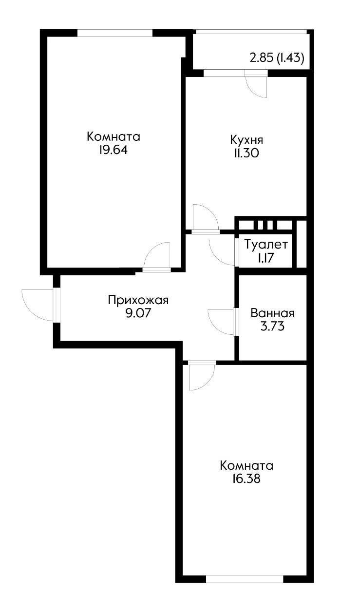 Фото №2: 2-комнатная квартира 65 м² - Краснодар, Прикубанский внутригородской округ, мкр. жилой комплекс Нeo-квартал Красная Площадь, ул. Конгрессная, 19/1