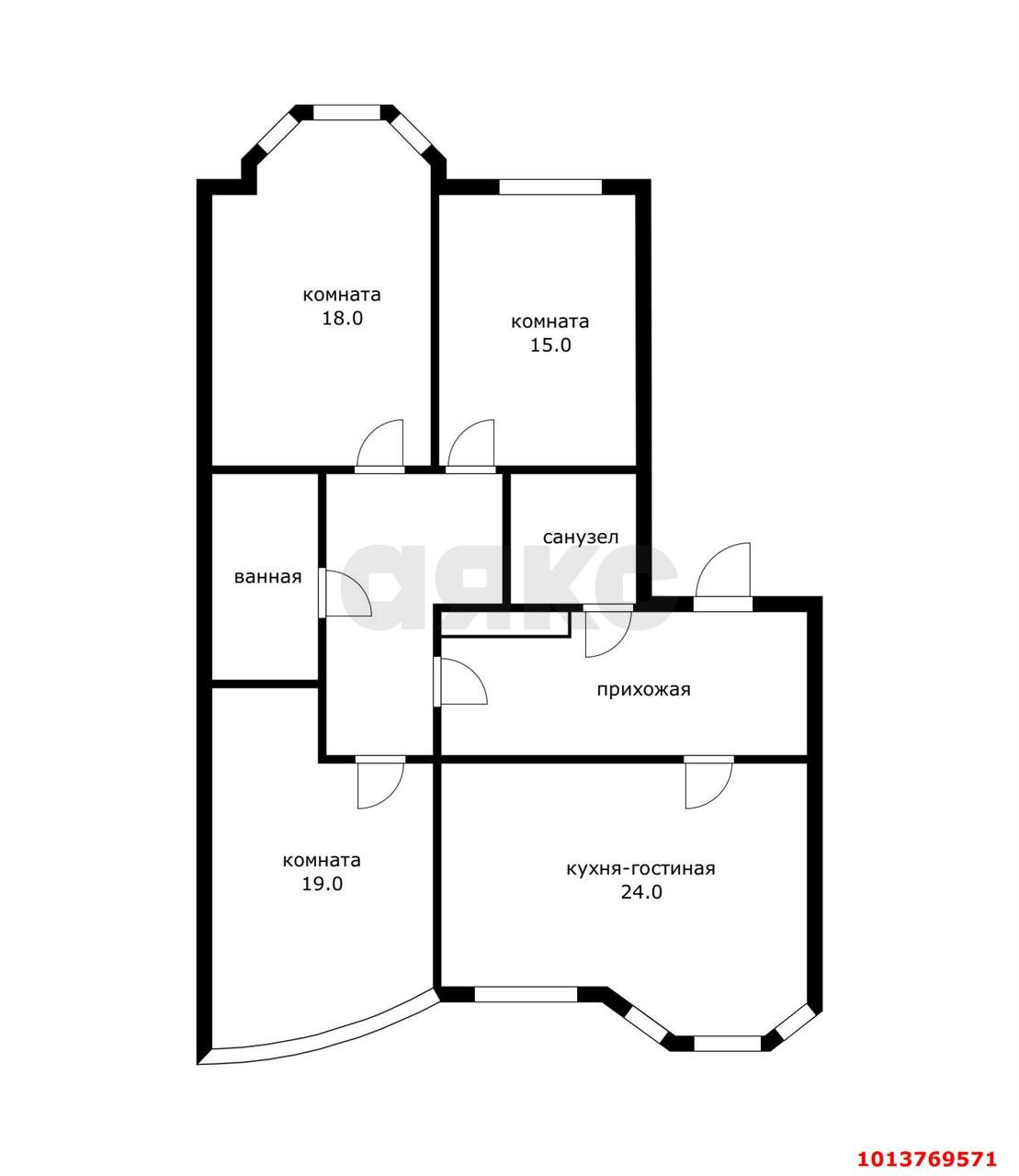 Фото №14: 3-комнатная квартира 122 м² - Краснодар, Фестивальный, ул. Яна Полуяна, 57