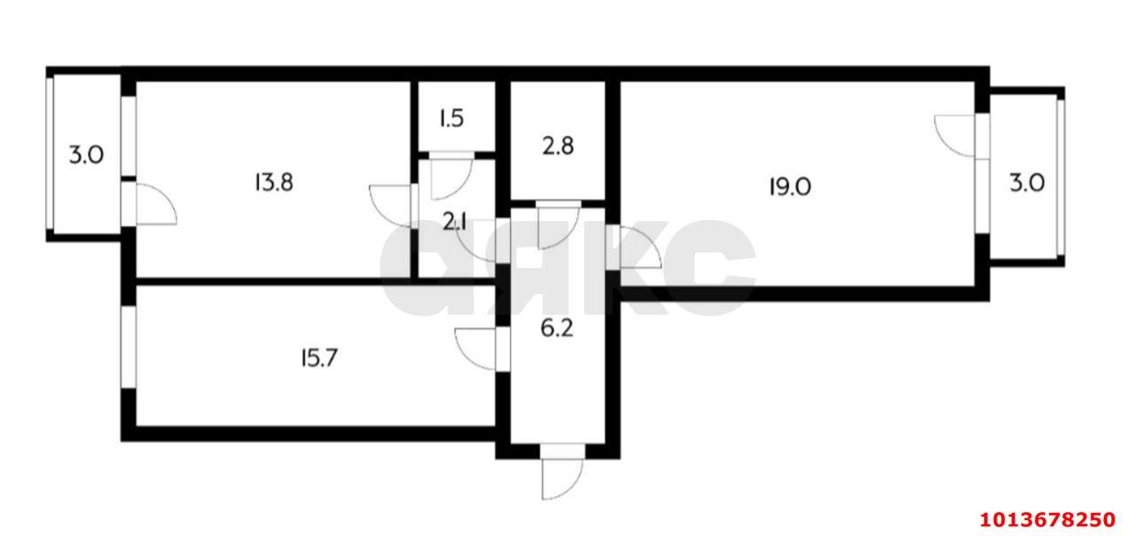 Фото №13: 2-комнатная квартира 67 м² - Краснодар, Прикубанский внутригородской округ, ул. Клюева, 53