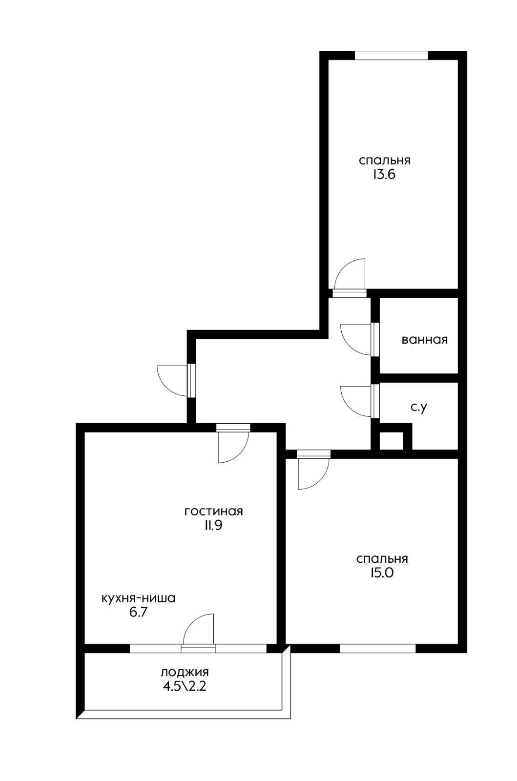 Фото №5: 2-комнатная квартира 67 м² - Краснодар, Прикубанский внутригородской округ, мкр. жилой комплекс Свобода, ул. Домбайская, 55к5