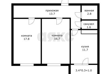 Фото №1: 2-комнатная квартира 64 м² - Краснодар, мкр. Почтовый, ул. имени Валерия Гассия, 4/7к4