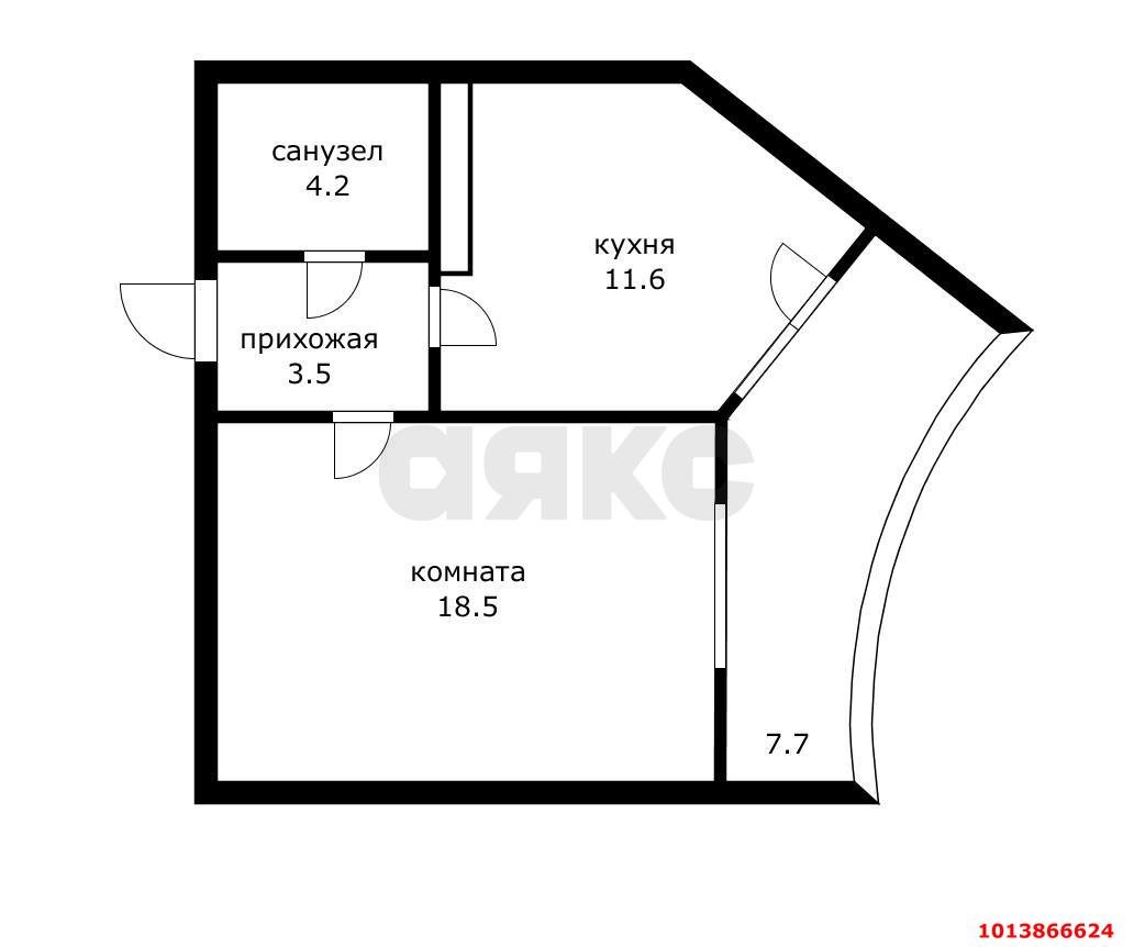Фото №1: 1-комнатная квартира 45 м² - Краснодар, 4-й квартал, ул. Боспорская, 8