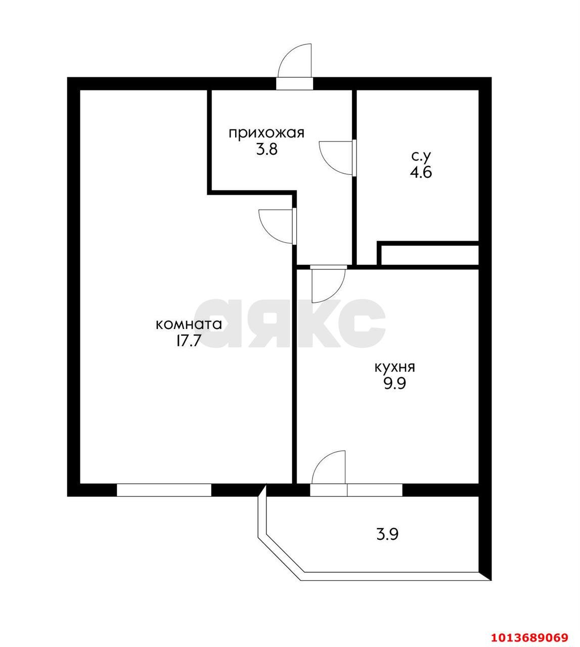 Фото №14: 1-комнатная квартира 39 м² - Краснодар, Московский, ул. им. Артюшкова В.Д., 19