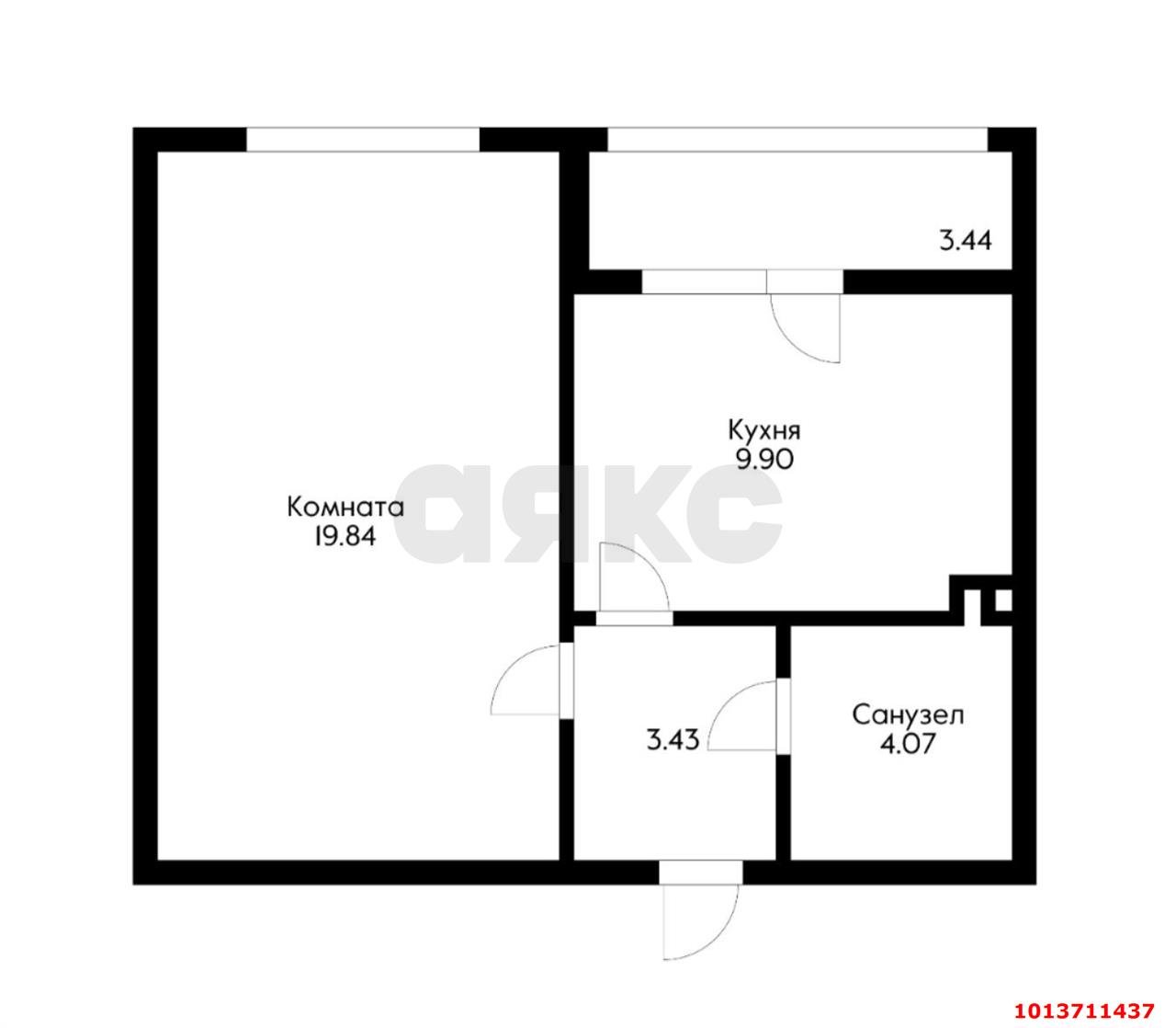 Фото №11: 1-комнатная квартира 41 м² - Краснодар, жилой комплекс Архитектор, ул. Наставников, 14