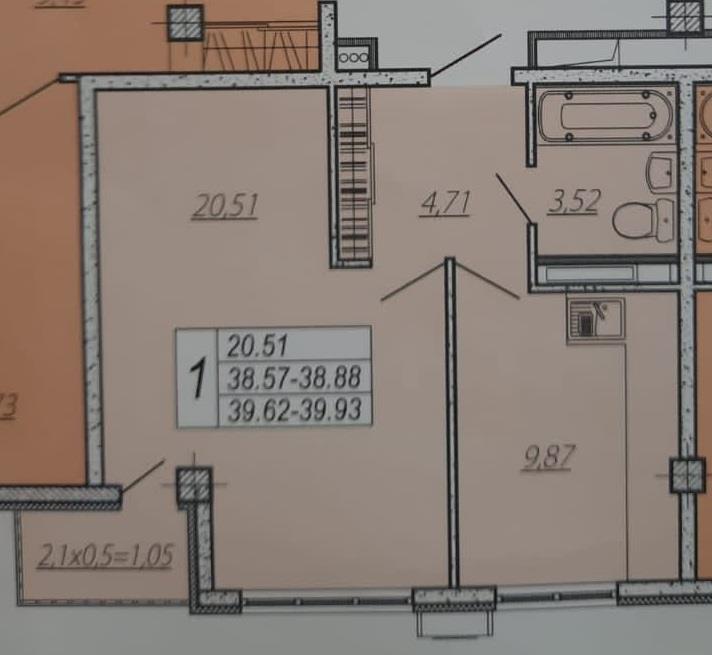 Фото №7: 1-комнатная квартира 39 м² - Краснодар, Прикубанский внутригородской округ, мкр. жилой комплекс Европа-Сити, ул. Античная, 8