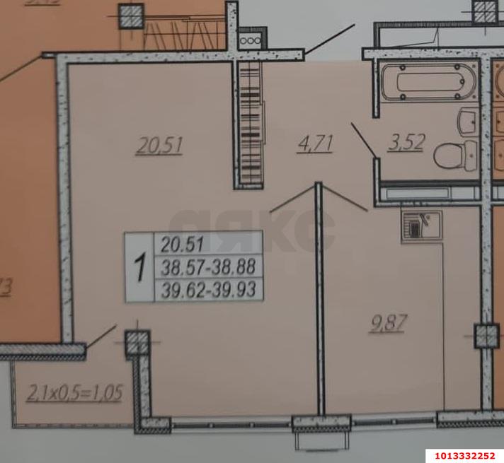 Фото №7: 1-комнатная квартира 39 м² - Краснодар, Прикубанский внутригородской округ, мкр. жилой комплекс Европа-Сити, ул. Античная, 8