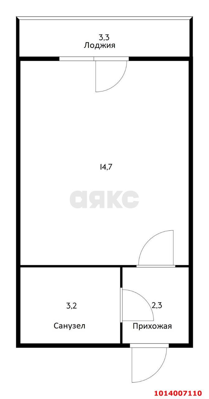Фото №8: Студия 23 м² - Российский, жилой комплекс Добрый, ул. имени Академика Сахарова, 2Ак1