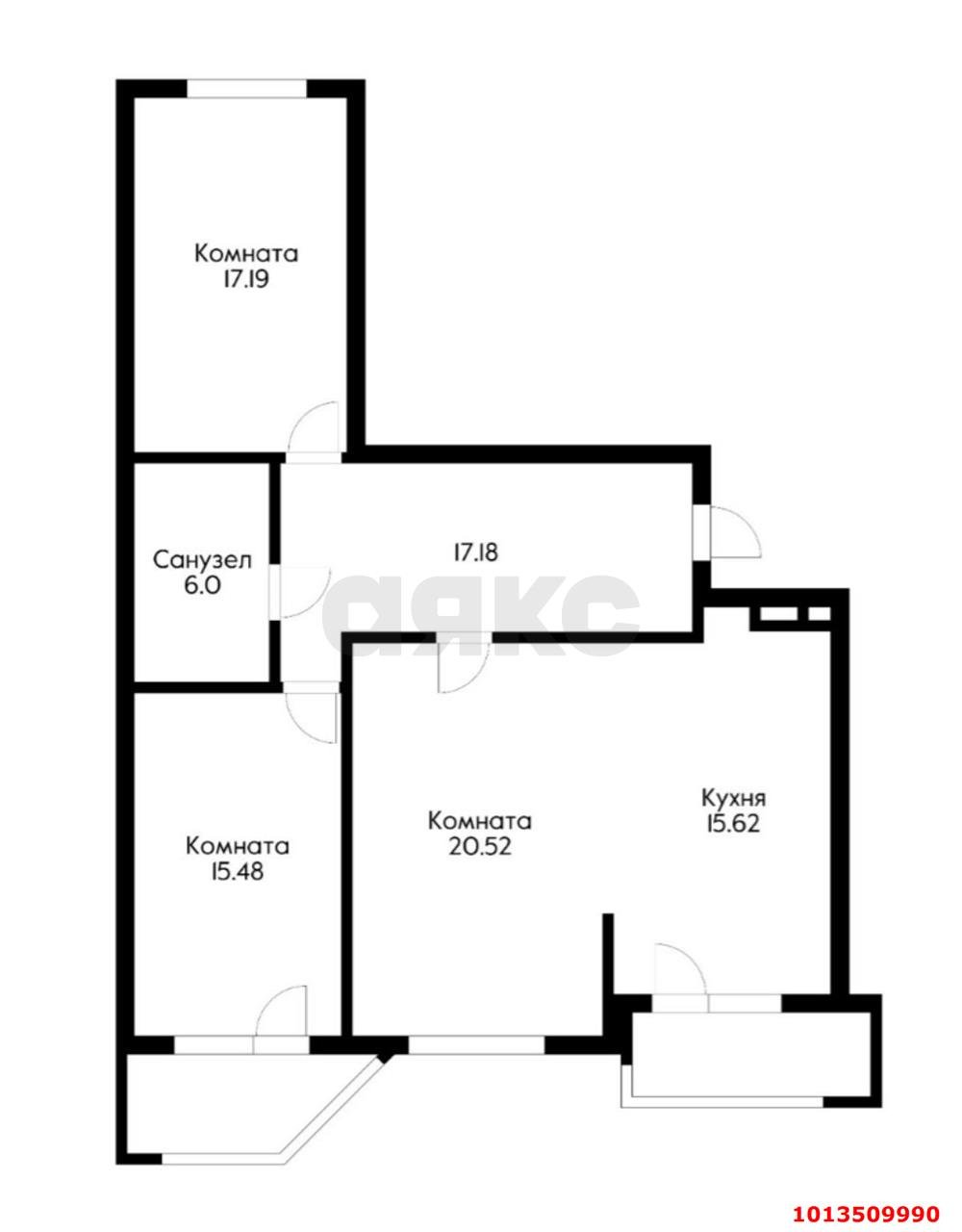 Фото №4: 3-комнатная квартира 100 м² - Краснодар, Юбилейный, б-р Клары Лучко, 12