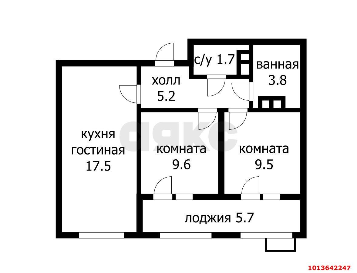 Фото №3: 2-комнатная квартира 54 м² - Краснодар, Прикубанский внутригородской округ, мкр. жилой комплекс Новелла, ул. Питерская, 40к5