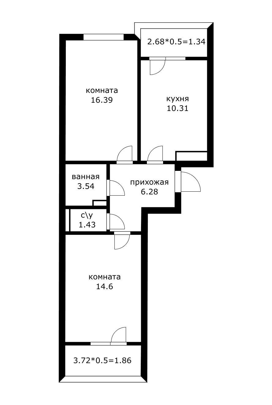Фото №5: 2-комнатная квартира 60 м² - Краснодар, Прикубанский внутригородской округ, Завод Радиоизмерительных Приборов, мкр. Музыкальный, ул. Российская, 257/7