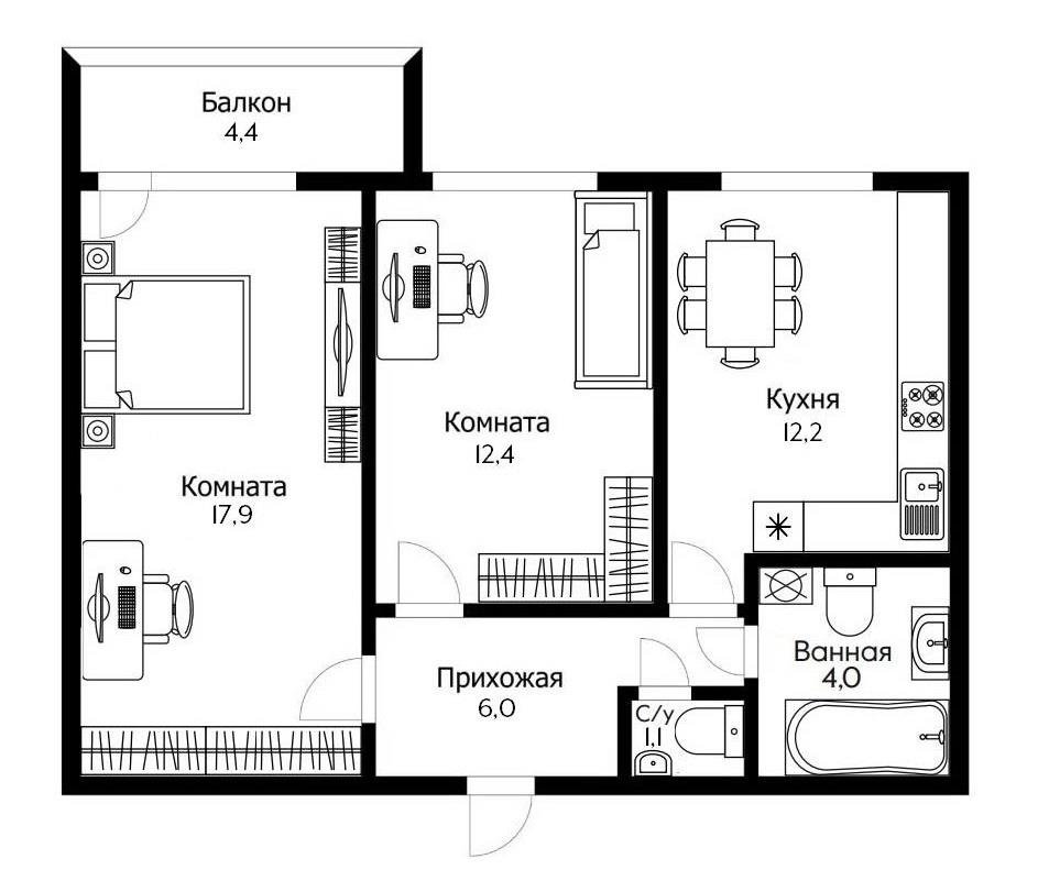 Фото №16: 2-комнатная квартира 56 м² - Краснодар, Карасунский внутригородской округ, мкр. Камвольно-суконный Комбинат, ул. Магистральная, 11к3