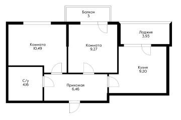 Фото №2: 2-комнатная квартира 39 м² - Краснодар, мкр. Светлоград, ул. Красных Партизан, 1/4к16