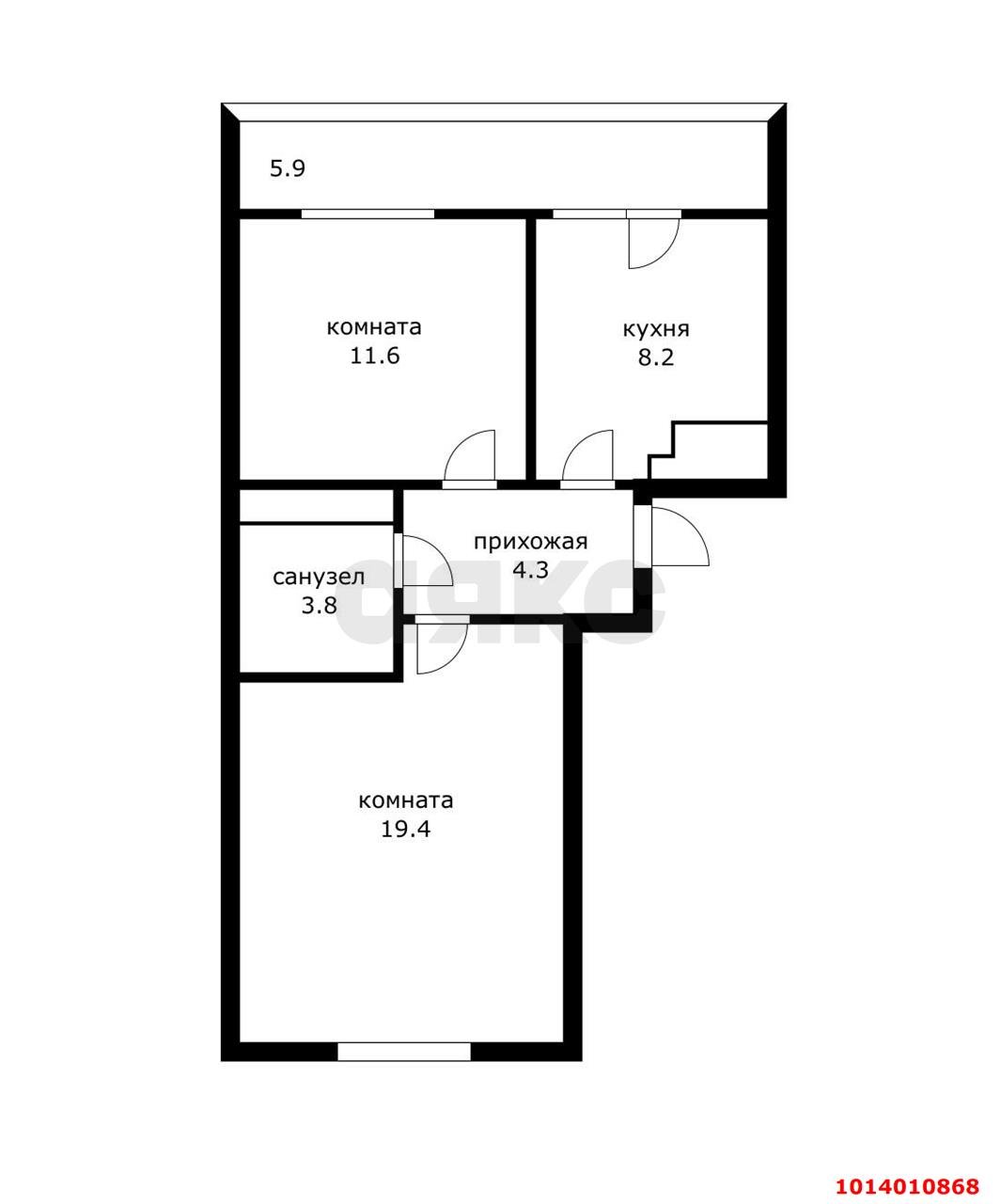 Фото №6: 2-комнатная квартира 54 м² - Краснодар, жилой комплекс Дыхание, ул. Лётчика Позднякова, 2к8