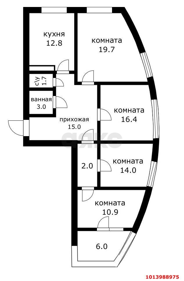 Фото №19: 4-комнатная квартира 101 м² - Краснодар, жилой комплекс Фреш, ул. имени Валерия Гассия, 4/7к1