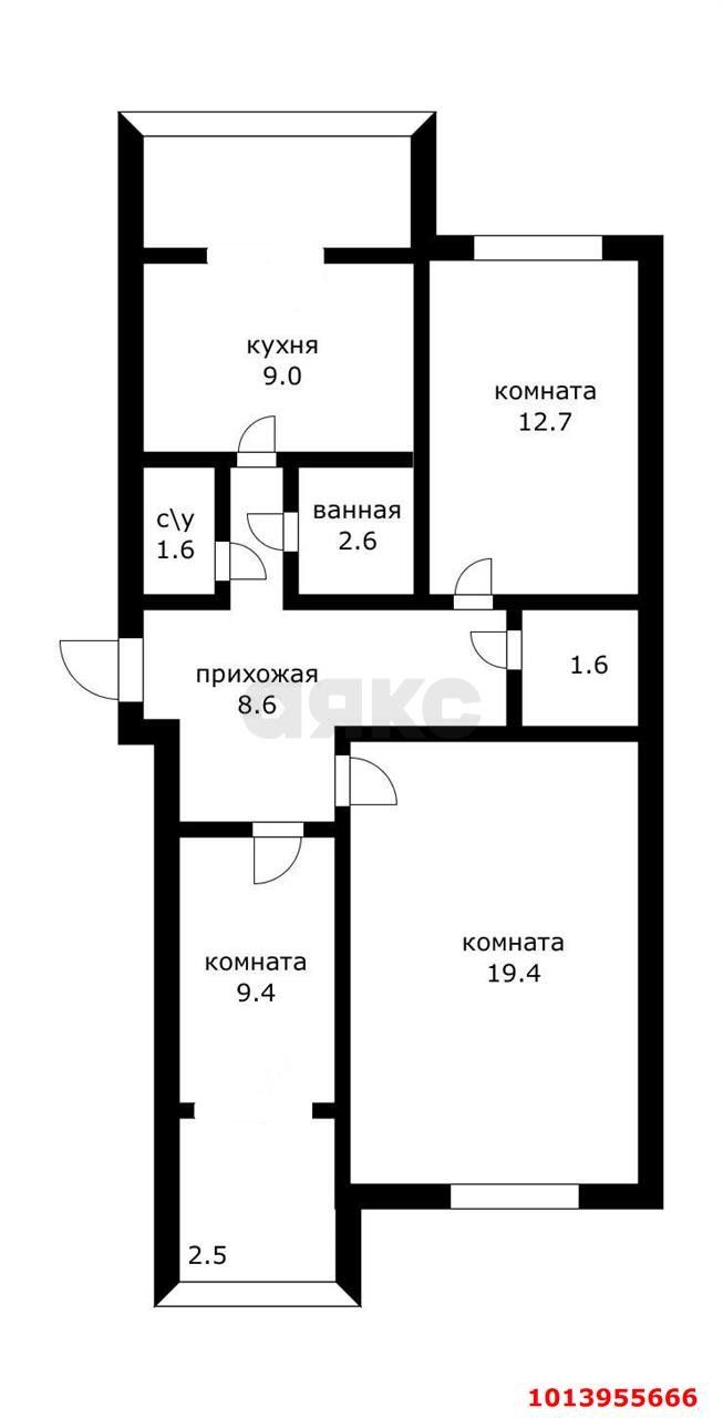 Фото №1: 3-комнатная квартира 70 м² - Краснодар, Фестивальный, ул. имени Тургенева, 199