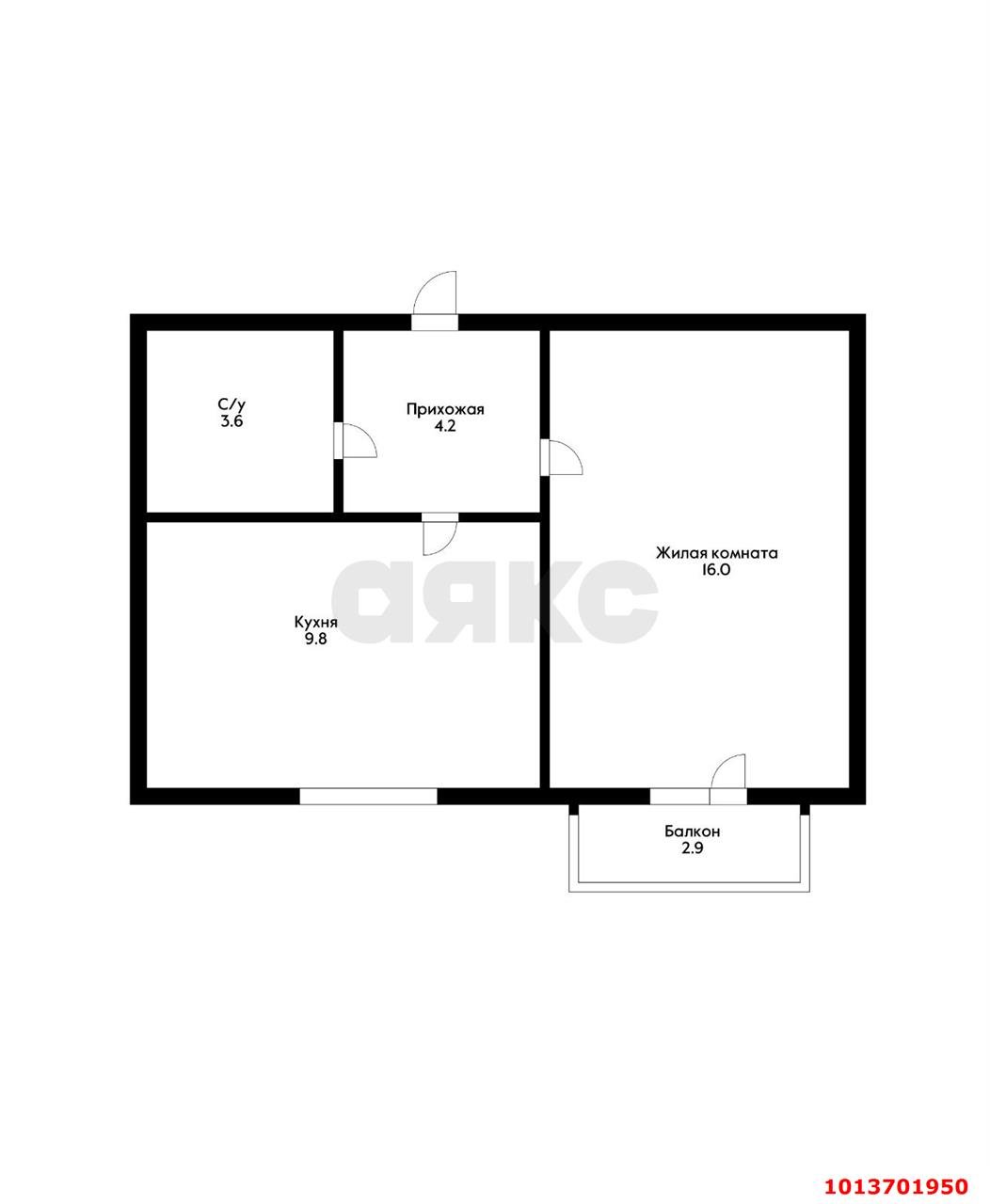 Фото №6: 1-комнатная квартира 36 м² - Российский, ул. Парижская, 16