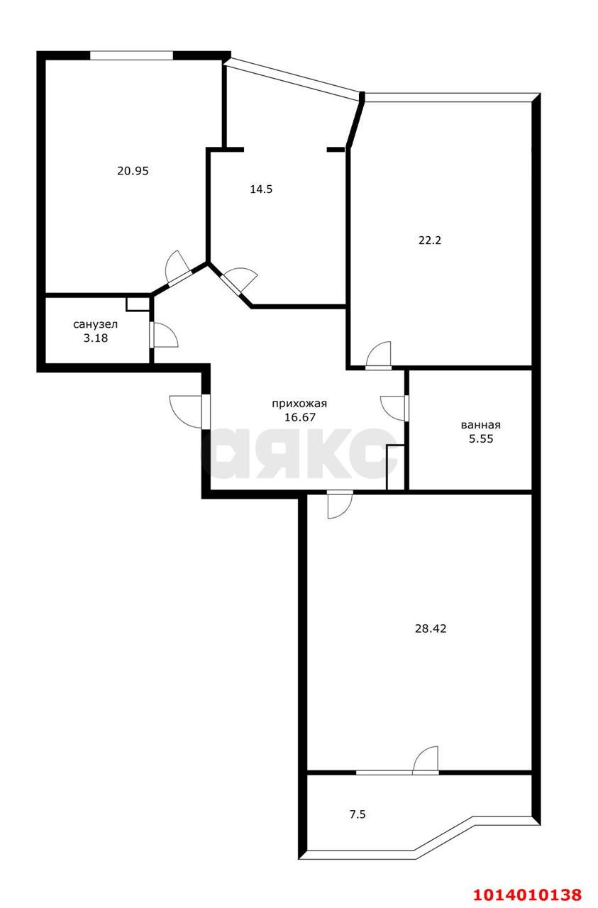 Фото №17: 3-комнатная квартира 120 м² - Краснодар, Фестивальный, ул. Атарбекова, 7