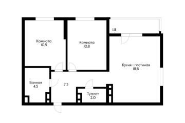 Фото №4: 2-комнатная квартира 60 м² - Краснодар, мкр. жилой комплекс Стрижи, ул. Автолюбителей, 1Г