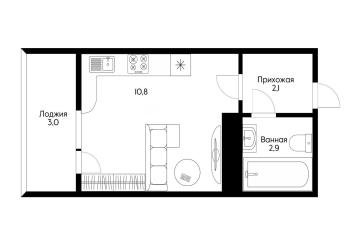 Фото №3: Студия 18 м² - Краснодар, мкр. жилой комплекс Самолёт-4, ул. Константина Гондаря, 99