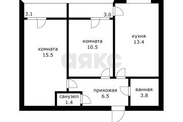 Фото №3: 2-комнатная квартира 53 м² - Краснодар, мкр. жилой комплекс Самолёт, ул. Западный Обход, 39/2к1