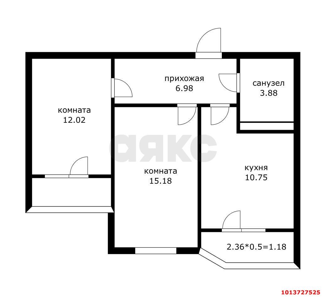 Фото №16: 2-комнатная квартира 49 м² - Краснодар, 1-й квартал, ул. Домбайская, 59