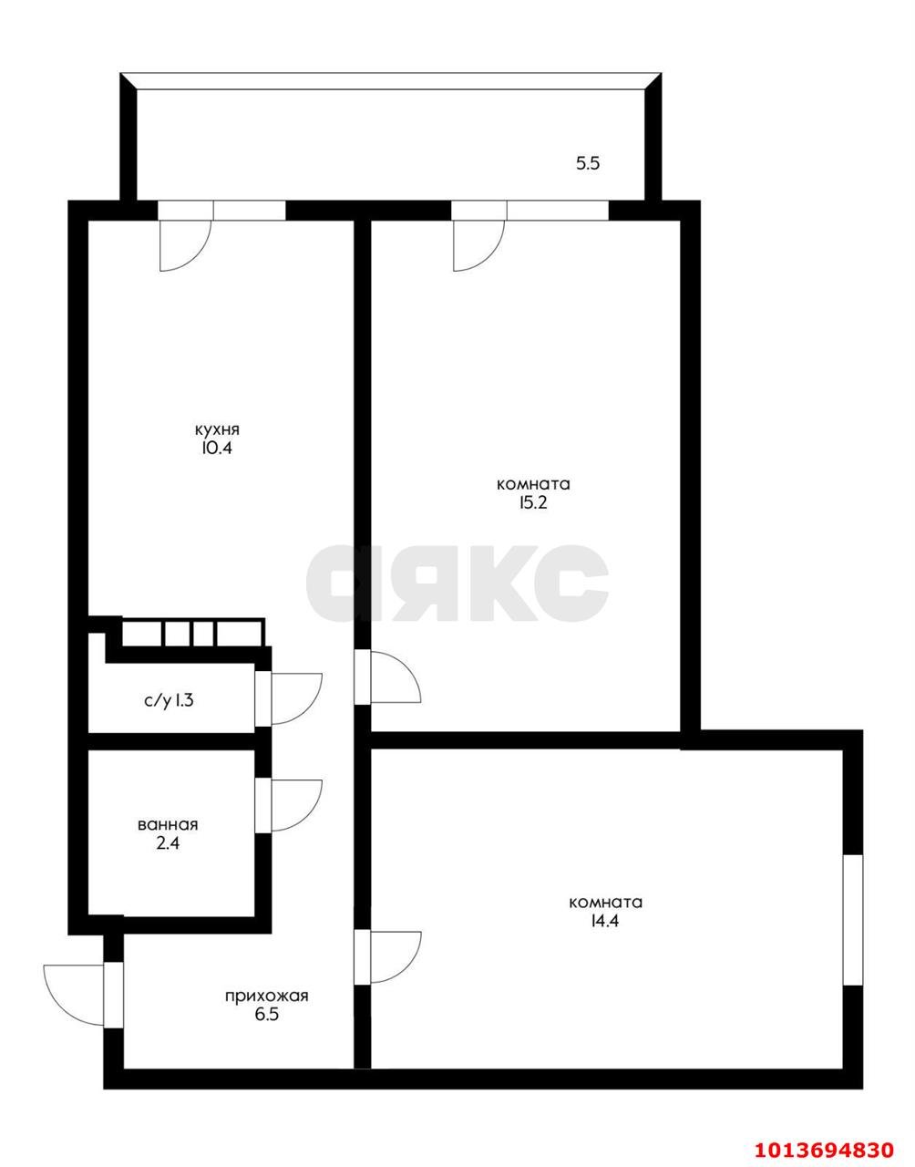 Фото №9: 2-комнатная квартира 53 м² - Краснодар, жилой комплекс Акварели-2, ул. Тепличная, 62/1к5