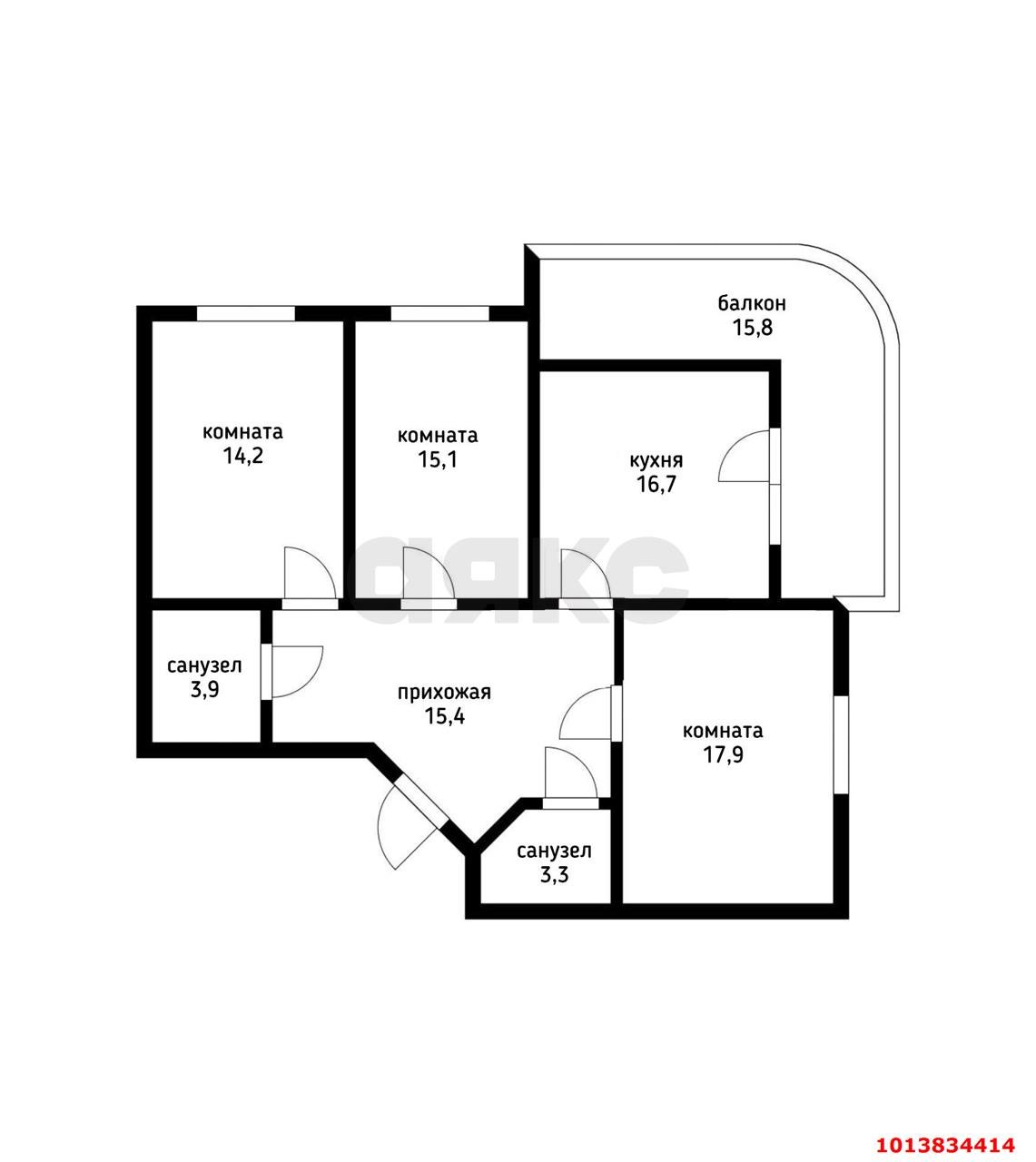Фото №15: 3-комнатная квартира 102 м² - Краснодар, Панорама, ул. Восточно-Кругликовская, 28/2