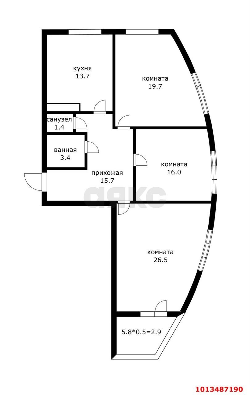 Фото №6: 3-комнатная квартира 100 м² - Краснодар, жилой комплекс Маршал, ул. Гаражная, 87