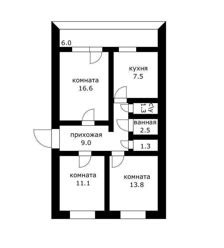 Фото №14: 3-комнатная квартира 60 м² - Яблоновский, мкр. Прикубанский внутригородской округ, ул. Космическая, 39/1