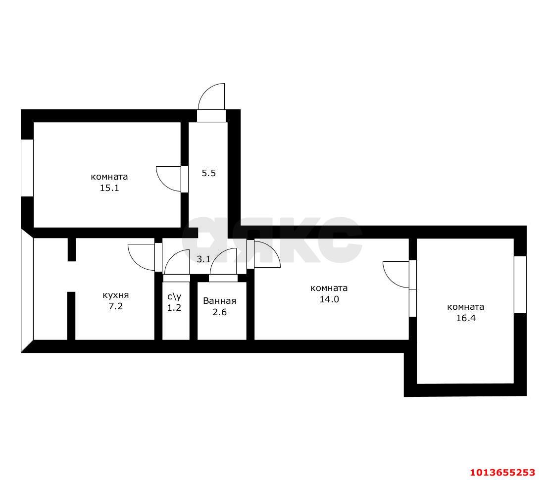Фото №12: 3-комнатная квартира 65 м² - Краснодар, Славянский, ул. Анапская, 24