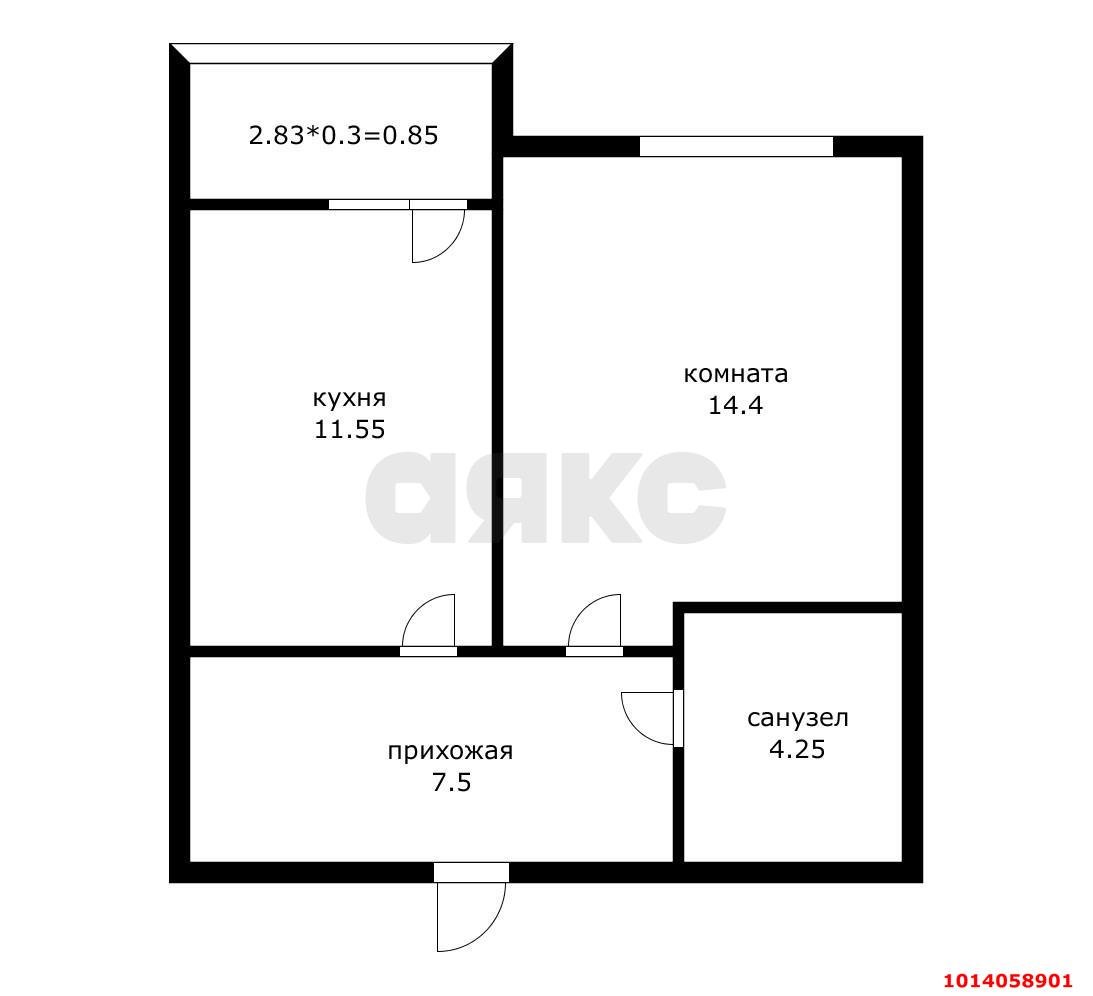 Фото №5: 1-комнатная квартира 41 м² - Краснодар, жилой комплекс Первый, ул. Московская, 129