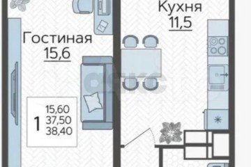 Фото №2: 1-комнатная квартира 40 м² - Краснодар, мкр. жилой комплекс Зеленодар, ул. Садовое Кольцо, 9