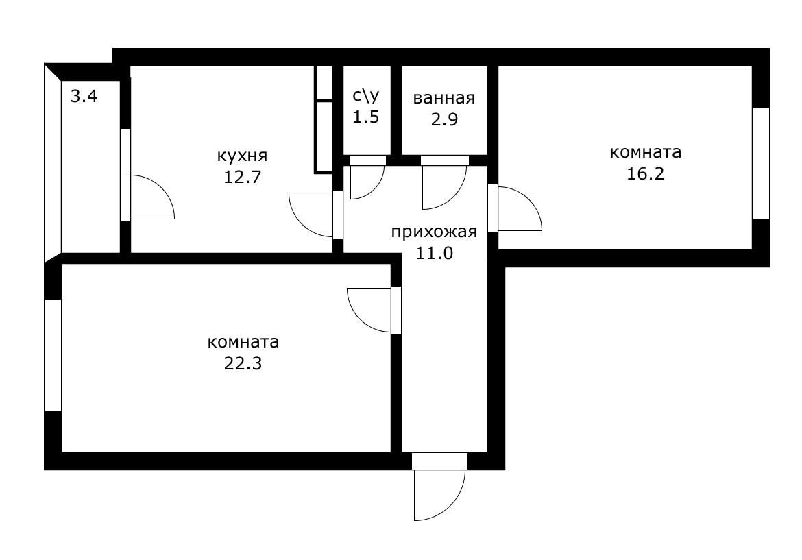 Фото №10: 2-комнатная квартира 70 м² - Яблоновский, Прикубанский внутригородской округ, Круглик, Прикубанский внутригородской округ, ст Луч, ул. Гагарина, 192к4