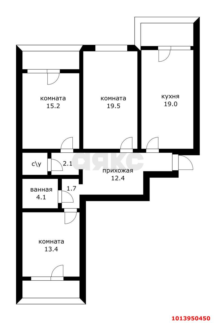 Фото №8: 3-комнатная квартира 95 м² - Краснодар, Прикубанский внутригородской округ, мкр. Микрохирургии глаза, ул. Академика Лукьяненко, 28