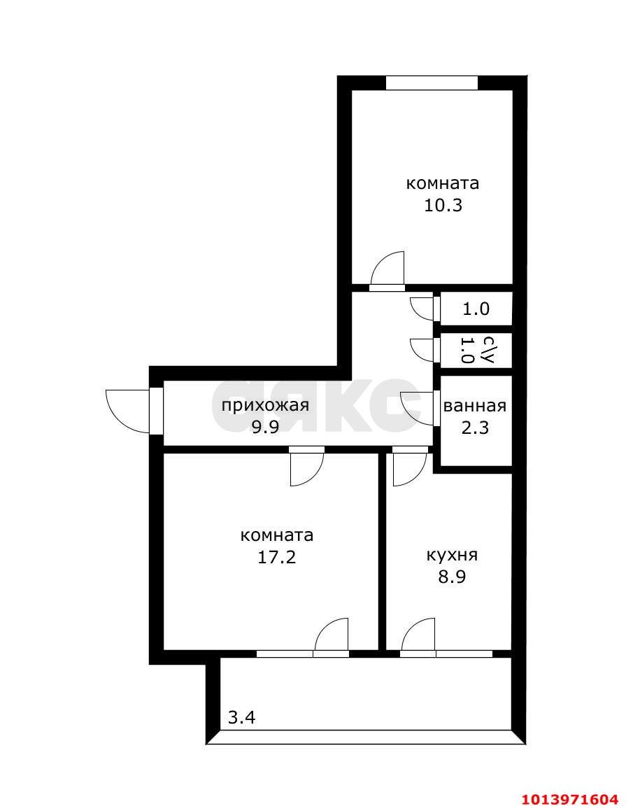 Фото №16: 2-комнатная квартира 54 м² - Краснодар, Гидростроителей, ул. Гидростроителей, 47