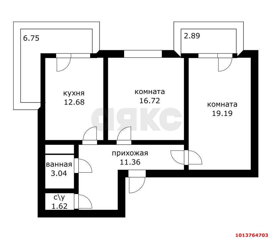 Фото №13: 2-комнатная квартира 64 м² - Краснодар, Школьный, ул. Школьная, 13/9