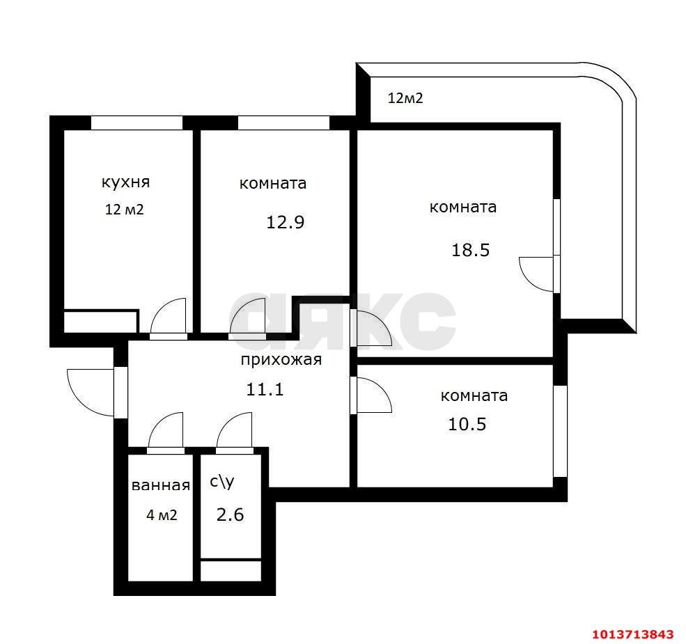 Фото №14: 3-комнатная квартира 83 м² - Краснодар, жилой комплекс Возрождение, ул. имени 40-летия Победы, 133