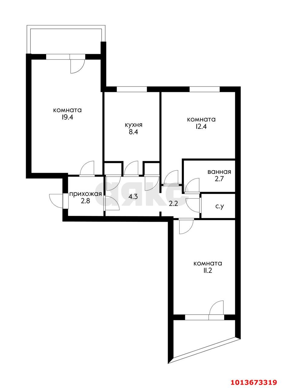 Фото №14: 3-комнатная квартира 74 м² - Краснодар, Комсомольский, ул. Тюляева, 10